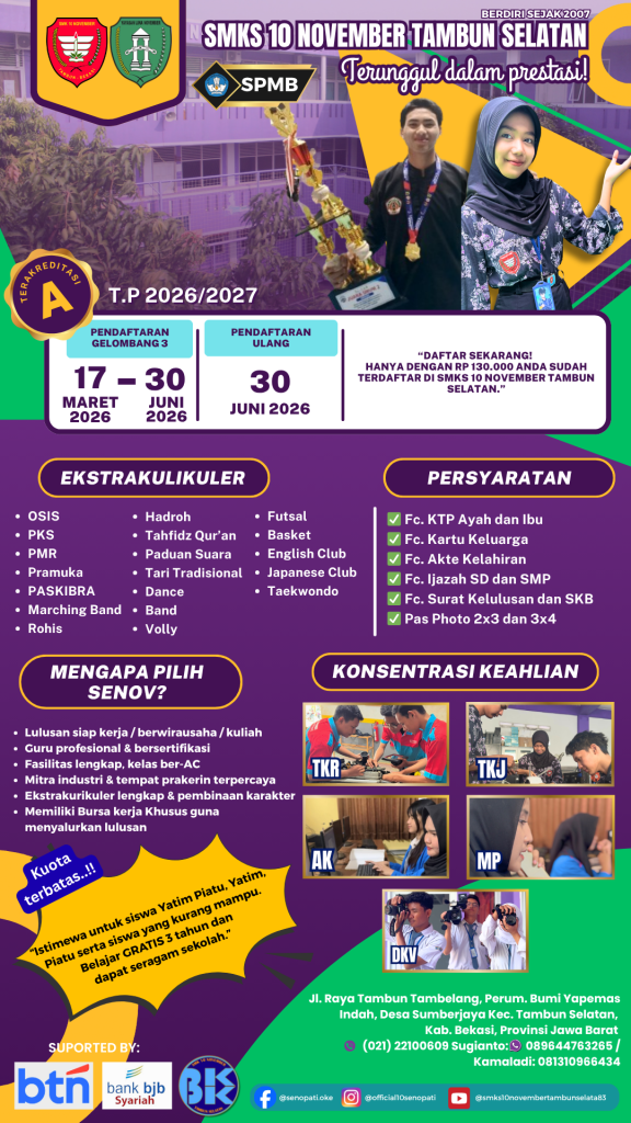 Poster Geometris Penerimaan Peserta Didik Baru Ungu dan Kuning (Your Story)